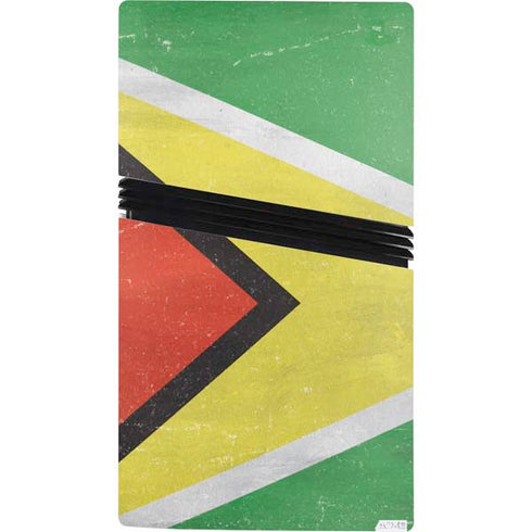 Guyana Flag Distressed PS5 Pro Console Skin